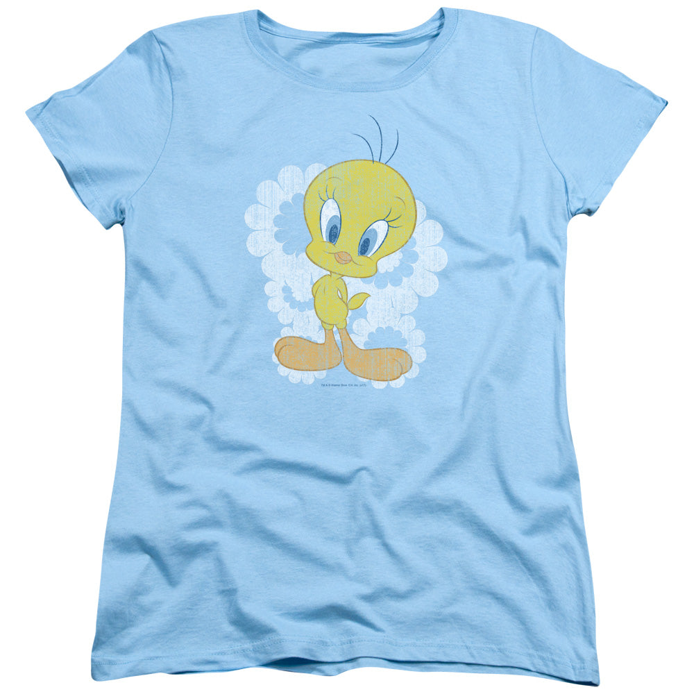 Looney Tunes - Retro Tweety - Short Sleeve Womens Tee - Light Blue T-shirt