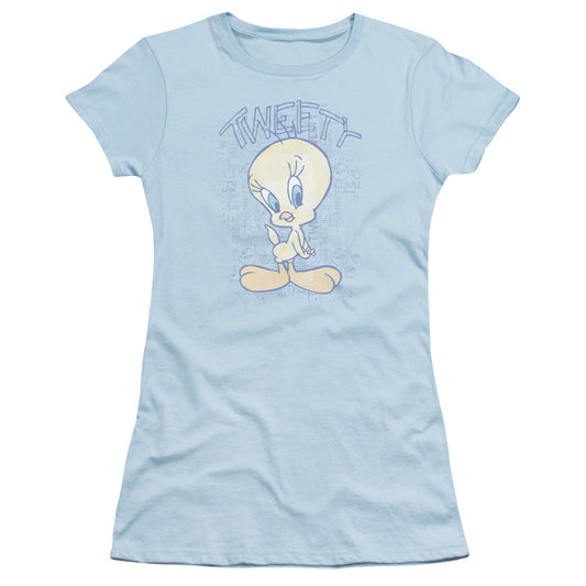 Looney Tunes - Tweety Fade - Short Sleeve Junior Sheer - Light Blue T-shirt