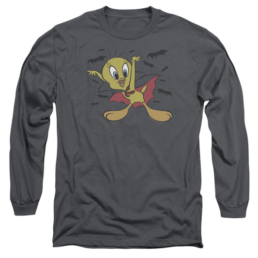 Looney Tunes - Vampire Tweety - Long Sleeve Adult 18/1 - Charcoal T-shirt