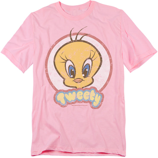 Looney Tunes - Retro Tweety - Short Sleeve Adult 18/1 - Pink T-shirt