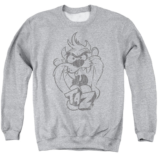 Looney Tunes - Faded Taz - Adult Crewneck Sweatshirt - Athletic Heather