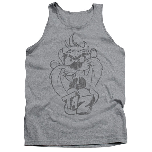 Looney Tunes - Faded Taz - Adult Tank - Athletic Heather