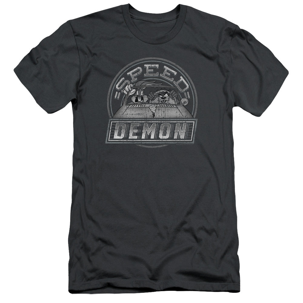 Looney Tuneshort Sleevepeed Demon-s - S Adult 30/1 - Charcoal T-shirt