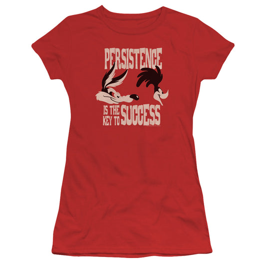 Looney Tunes - Persistence - Short Sleeve Junior Sheer - Red T-shirt