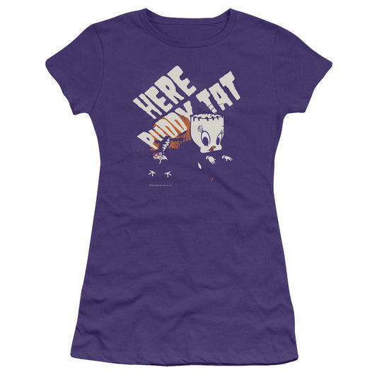 Looney Tunes - Franken Tweety - Short Sleeve Junior Sheer - Purple T-shirt