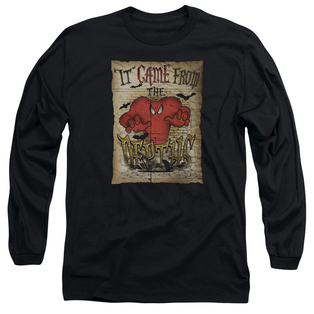 Looney Tunes - The Depths - Long Sleeve Adult 18/1 - Black T-shirt
