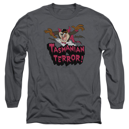 Looney Tunes - Taz Terror - Long Sleeve Adult 18/1 - Charcoal T-shirt