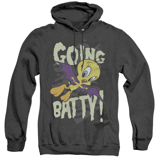 Looney Tunes - Going Batty - Adult Heather Hoodie - Black
