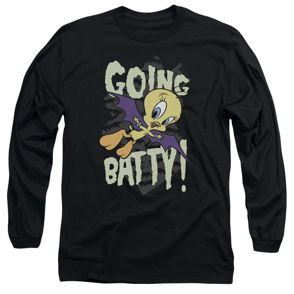 Looney Tunes - Going Batty - Long Sleeve Adult 18/1 - Black T-shirt