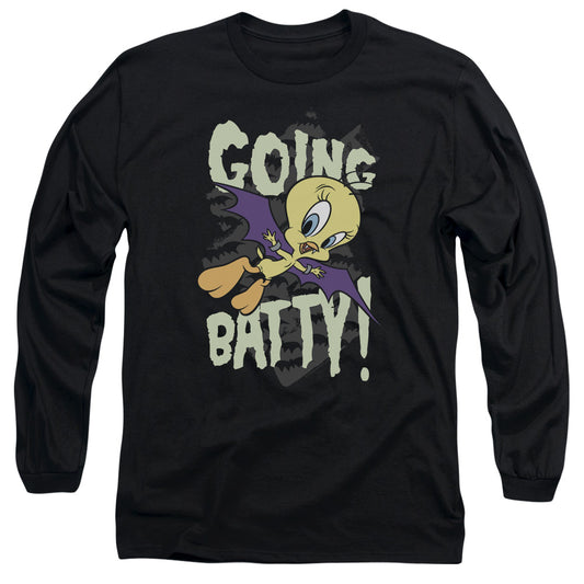 Looney Tunes - Going Batty - Long Sleeve Adult 18/1 - Black T-shirt