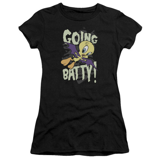 Looney Tunes - Going Batty - Short Sleeve Junior Sheer - Black T-shirt