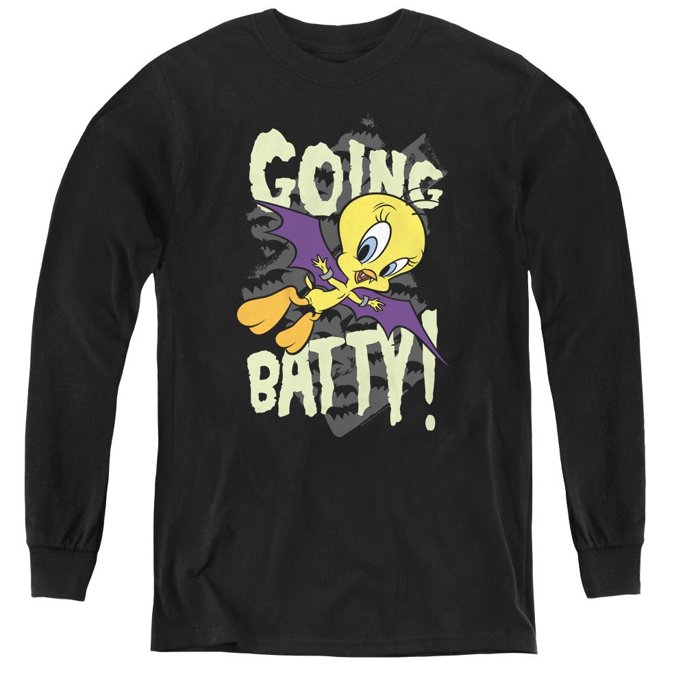 Looney Tunes - Going Batty - Youth Long Sleeve Tee - Black