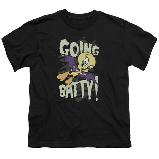 Looney Tunes - Going Batty - Short Sleeve Youth 18/1 - Black T-shirt
