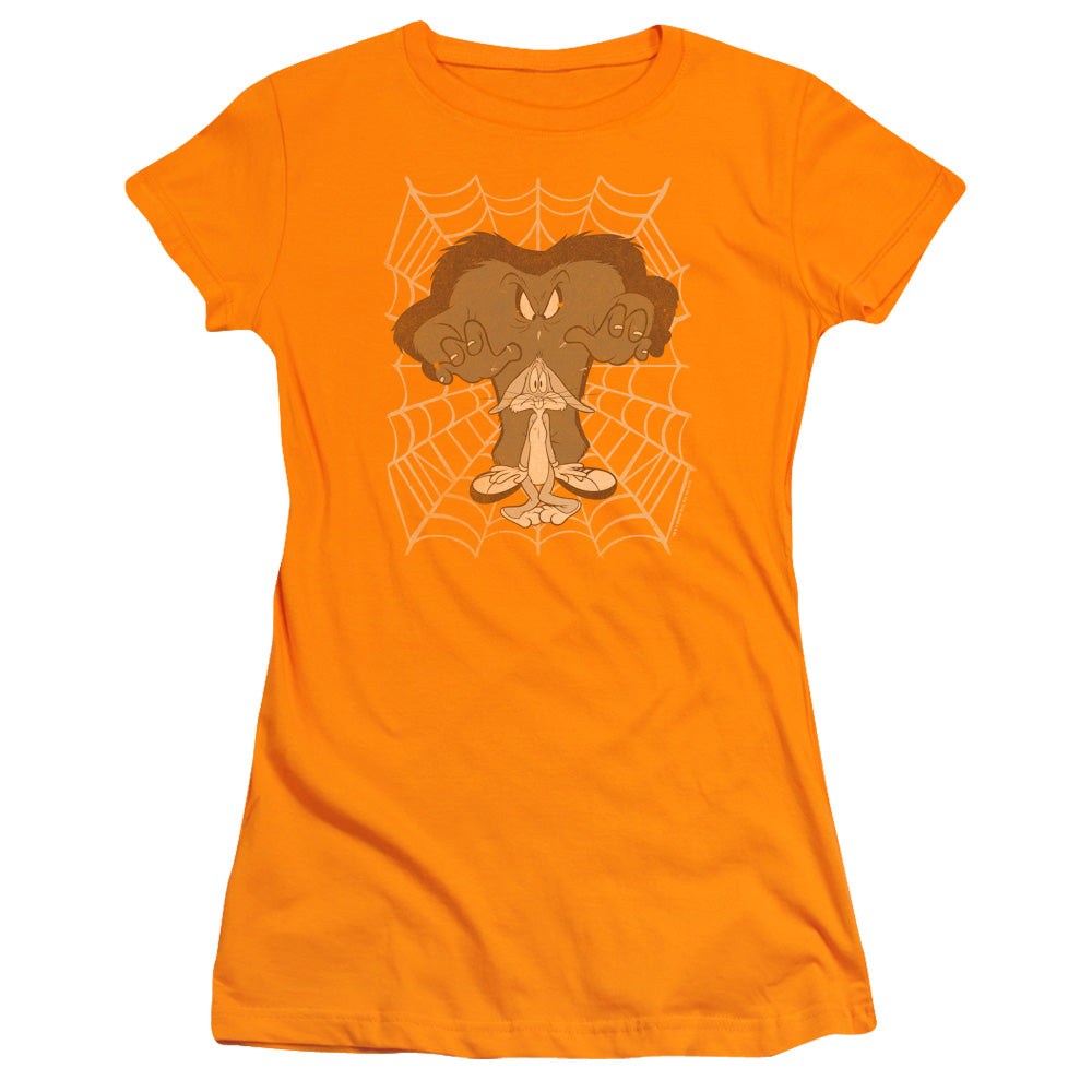 Looney Tunes - Being Watched - Short Sleeve Junior Sheer - Orange T-shirt