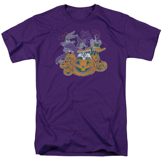 Looney Tuneshort Sleevepooky Pals-s - S Adult 18/1 - Purple T-shirt