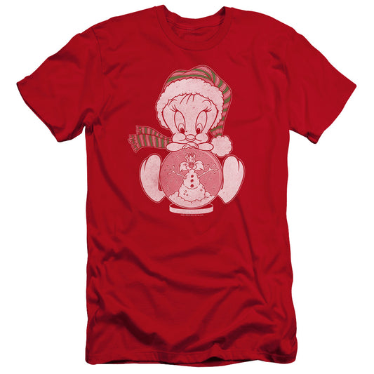 Looney Tunes - Tweey Globe-hbo Short Sleeve Adult 30/1 - Red T-shirt