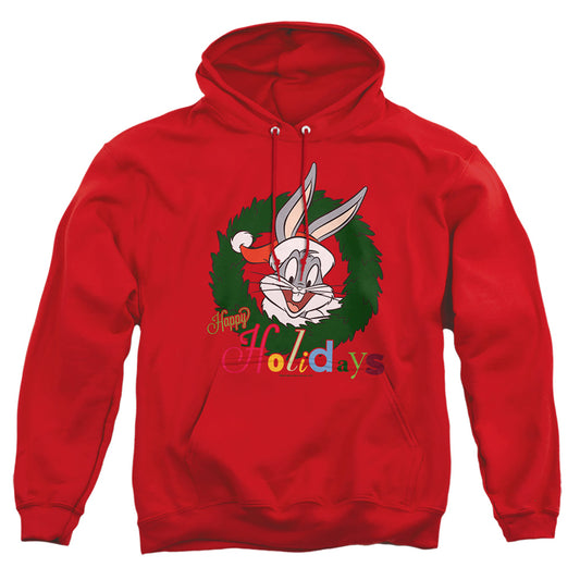 Looney Tunes - Holiday Bunny - Adult Pull-over Hoodie - Red
