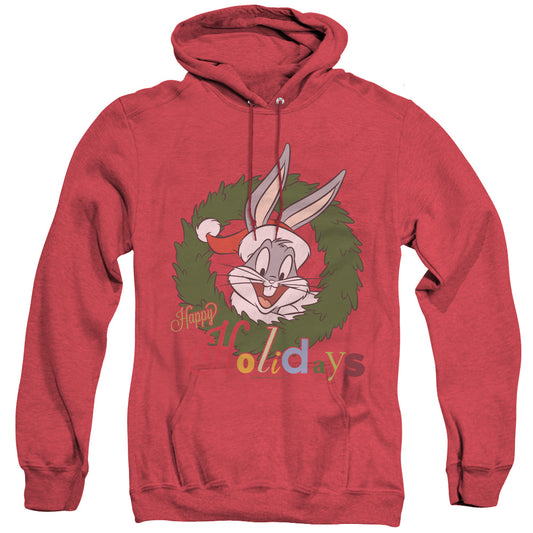 Looney Tunes - Holiday Bunny - Adult Heather Hoodie - Red