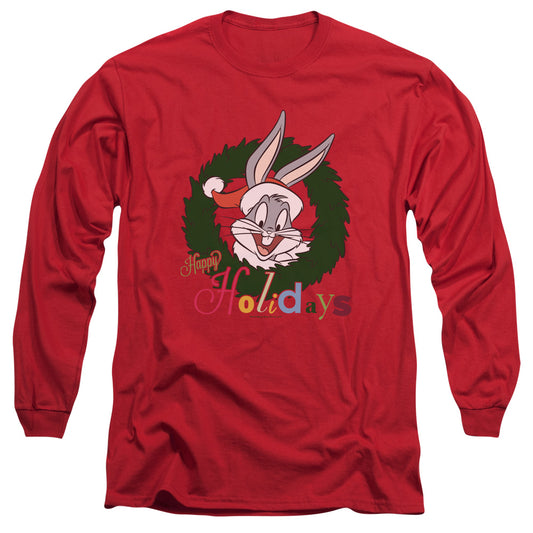 Looney Tunes - Holiday Bunny - Long Sleeve Adult 18/1 - Red T-shirt