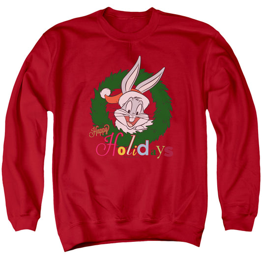 Looney Tunes - Holiday Bunny - Adult Crewneck Sweatshirt - Red