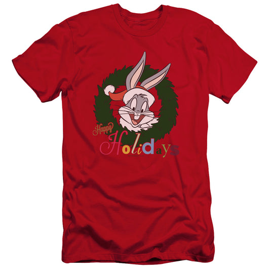 Looney Tunes - Holiday Bunny-hbo Short Sleeve Adult 30/1 - Red T-shirt