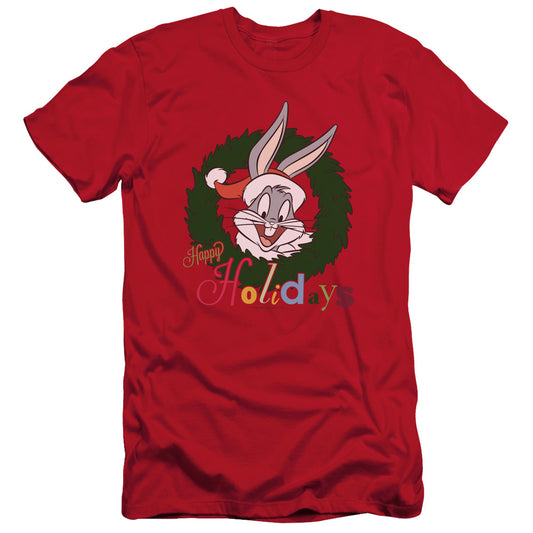 Looney Tunes - Holiday Bunny - Short Sleeve Adult 30/1 - Red T-shirt