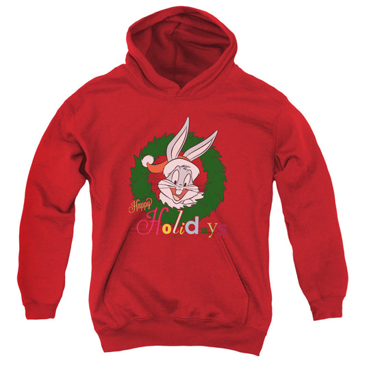Looney Tunes - Holiday Bunny - Youth Pull-over Hoodie - Red