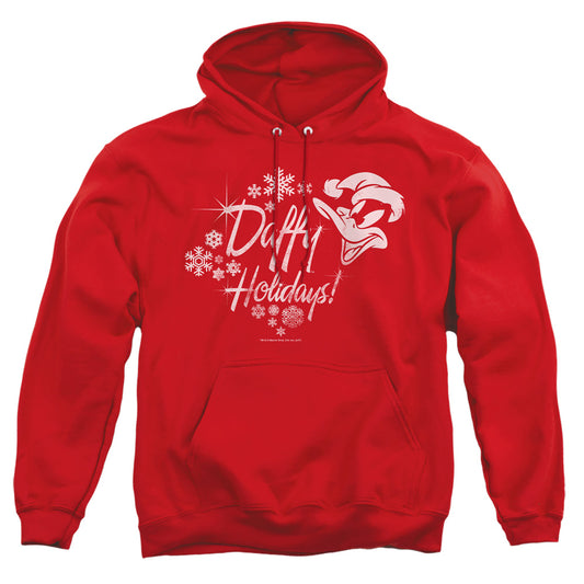 Looney Tunes - Daffy Holidays - Adult Pull-over Hoodie - Red