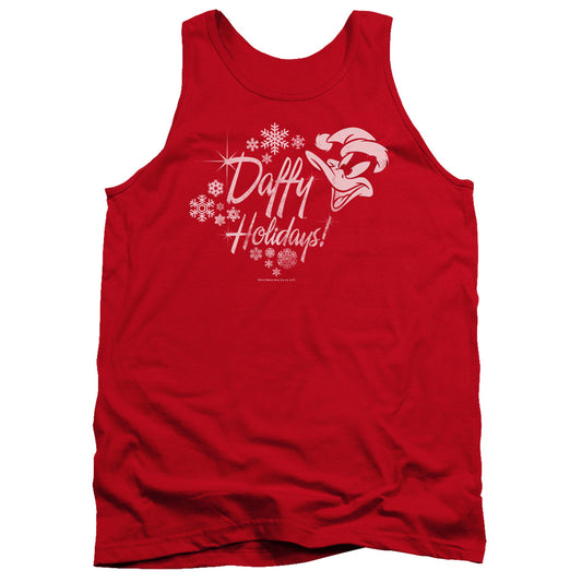Looney Tunes - Daffy Holidays - Adult Tank - Red