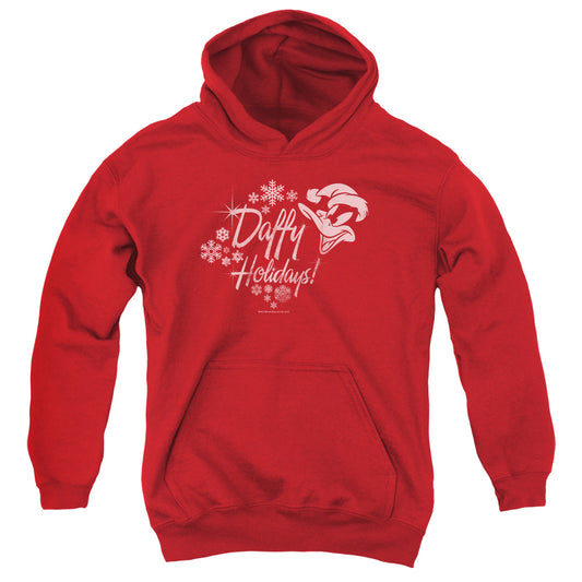 Looney Tunes - Daffy Holidays - Youth Pull-over Hoodie - Red
