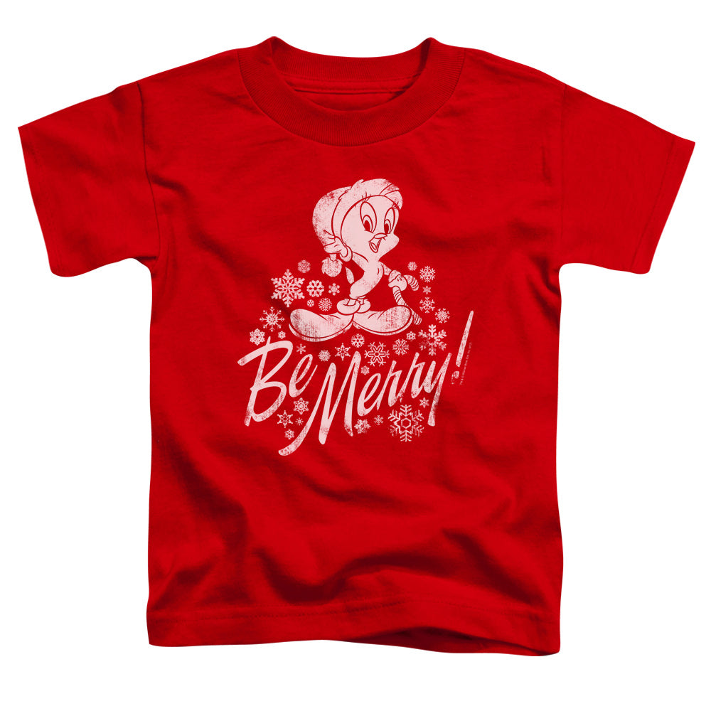Looney Tunes - Merry Tweety - Short Sleeve Toddler Tee - Red T-shirt