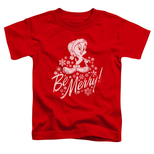 Looney Tunes - Merry Tweety - Short Sleeve Toddler Tee - Red T-shirt