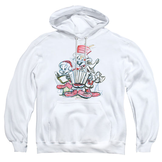 Looney Tunes - Holiday Sketch - Adult Pull-over Hoodie - White