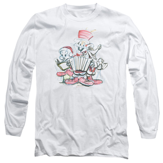 Looney Tunes - Holiday Sketch - Long Sleeve Adult 18/1 - White T-shirt
