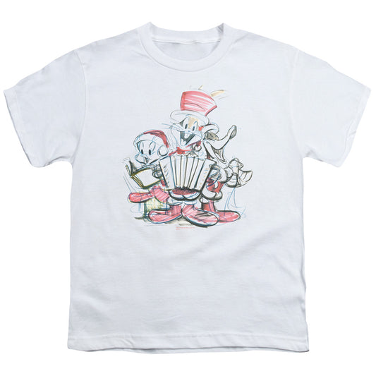 Looney Tunes - Holiday Sketch - Short Sleeve Youth 18/1 - White T-shirt