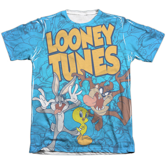 Looney Tunes - Collage Of Characters - Adult Poly/cotton Short Sleeve Tee - White T-shirt