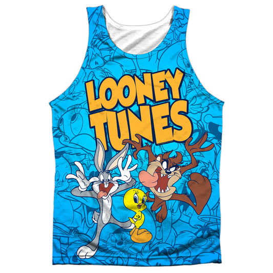 Looney Tunes - Collage Of Characters - Adult Poly Tank Top - White