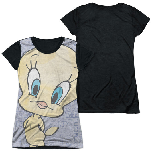 Looney Tunes - Tweety Girl - Short Sleeve Junior Poly Black Back - White T-shirt