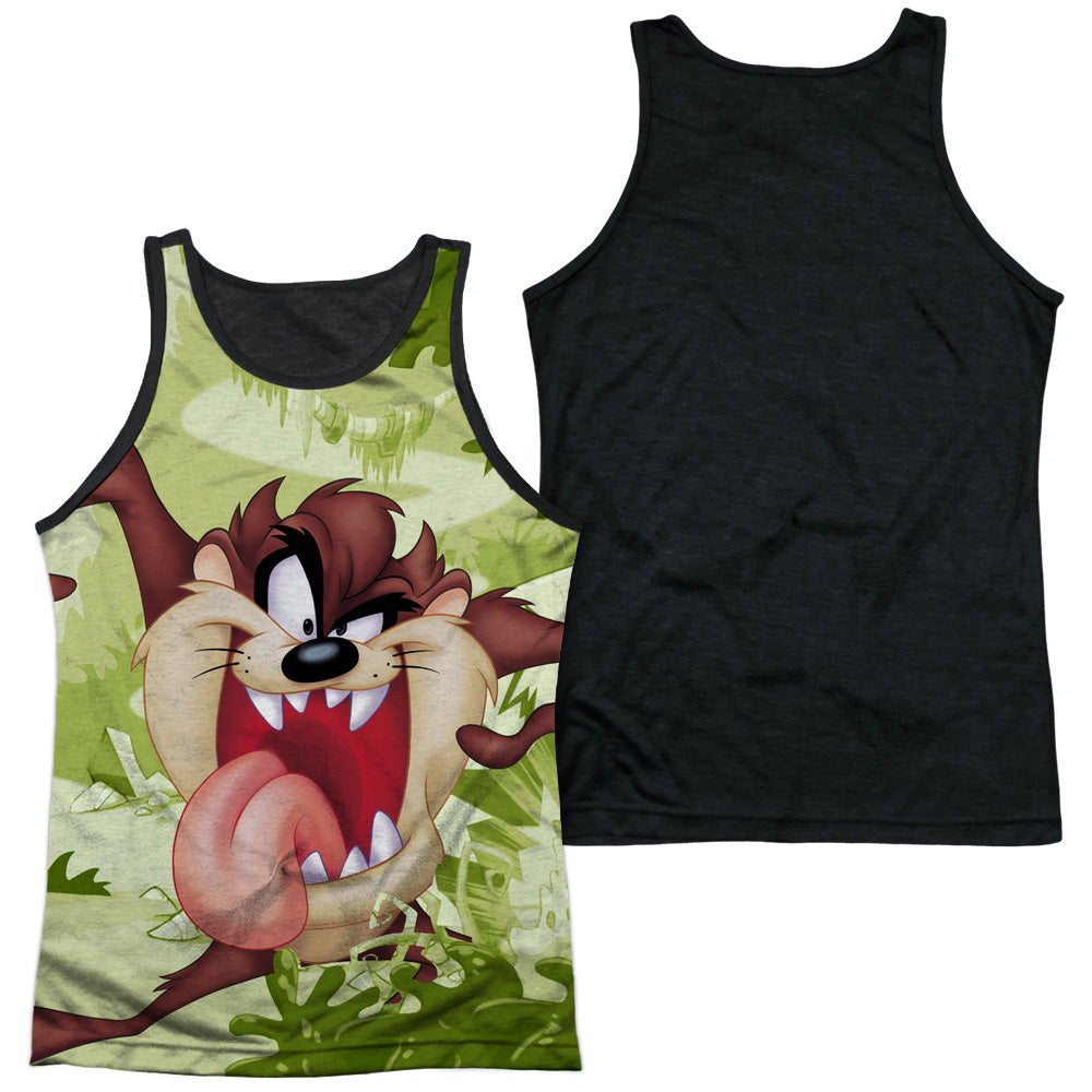 Looney Tunes - Taz - Adult Poly Tank Top Black Back - White
