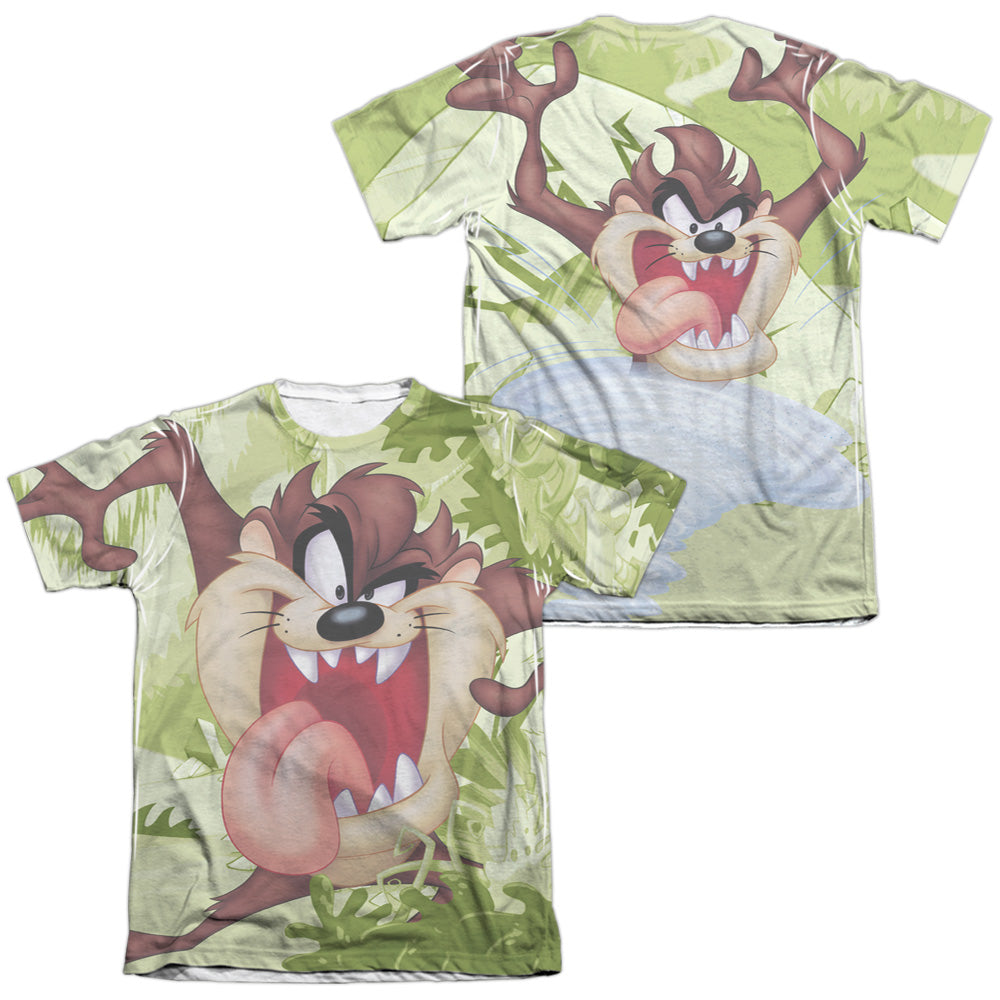 Looney Tunes - Taz (Front/back Print) - Adult Poly/cotton Short Sleeve Tee - White T-shirt