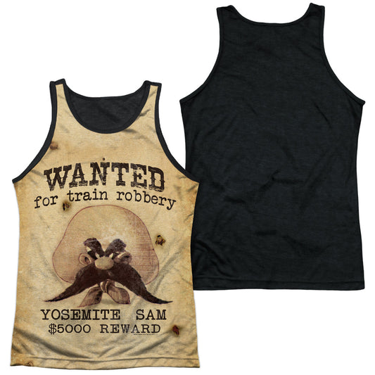 Looney Tunes - Wanted - Adult Poly Tank Top Black Back - White