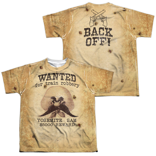 Looney Tunes - Wanted (Front/back Print) - Short Sleeve Youth Poly Crew - White T-shirt