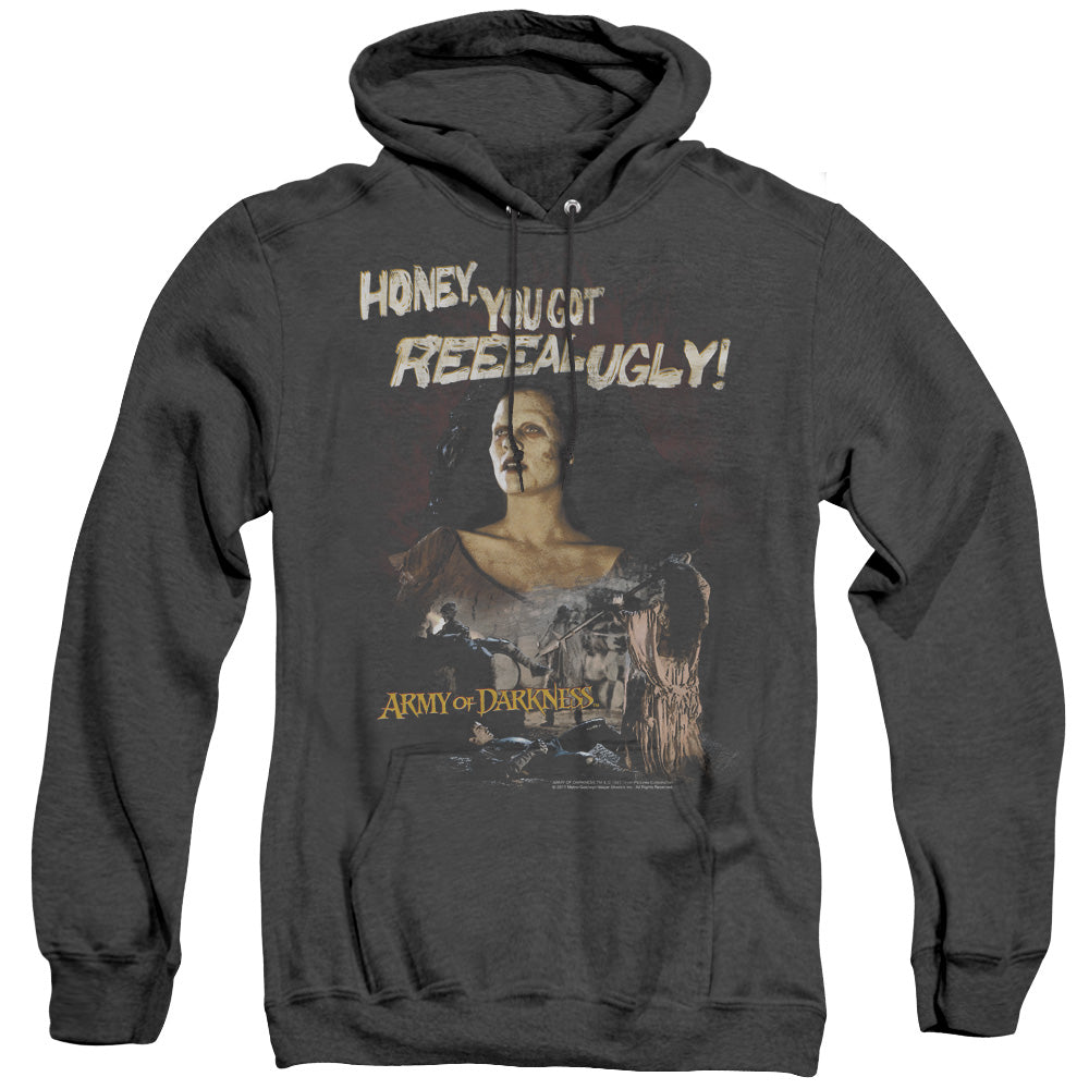Mgm - Army Of Darkness/reeeal Ugly! - Adult Heather Hoodie - Black