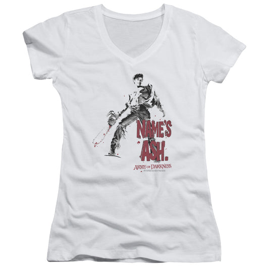 Army Of Darkness - Names Ash - Junior V-neck - White