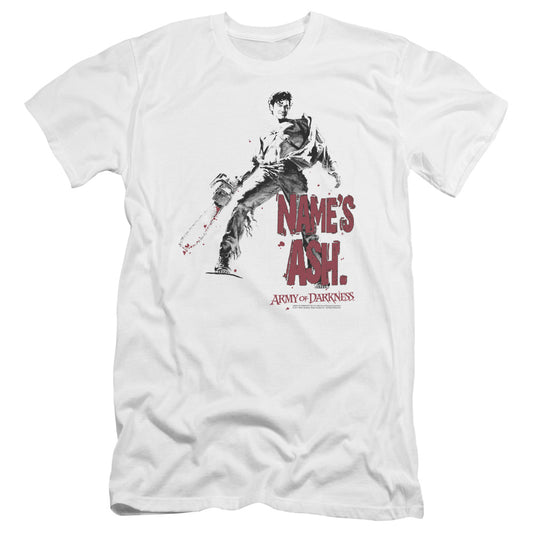 Army Of Darkness - Names Ash-premuim Canvas Adult Slim Fit 30/1 - White