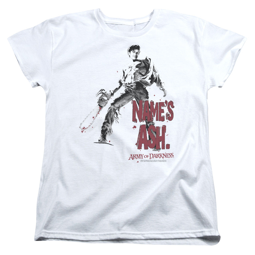 Army Of Darkness - Names Ash - Short Sleeve Womens Tee - White T-shirt