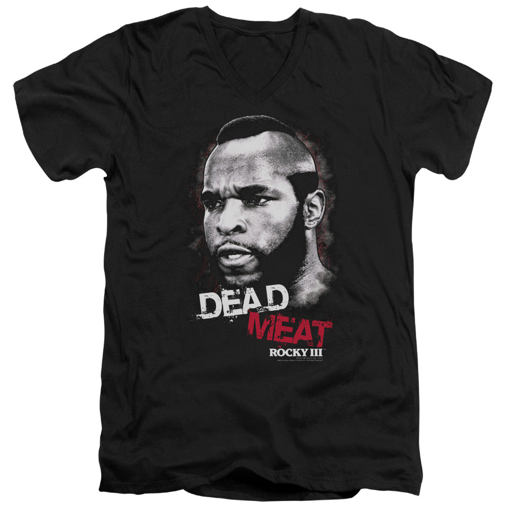 Rocky Iii - Dead Meat - Short Sleeve Adult V-neck - Black T-shirt