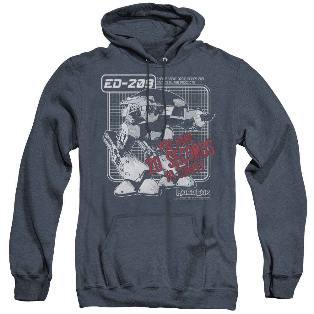 Robocop - Ed 209 - Adult Heather Hoodie - Navy