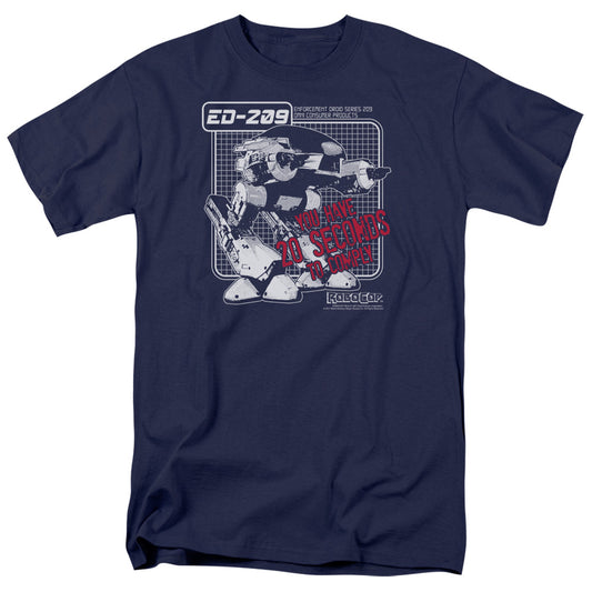 Robocop - Ed 209 - Short Sleeve Adult 18/1 - Navy T-shirt