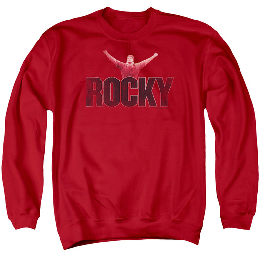 Rocky Victory Distressed - Adult Crewneck Sweatshirt - Red